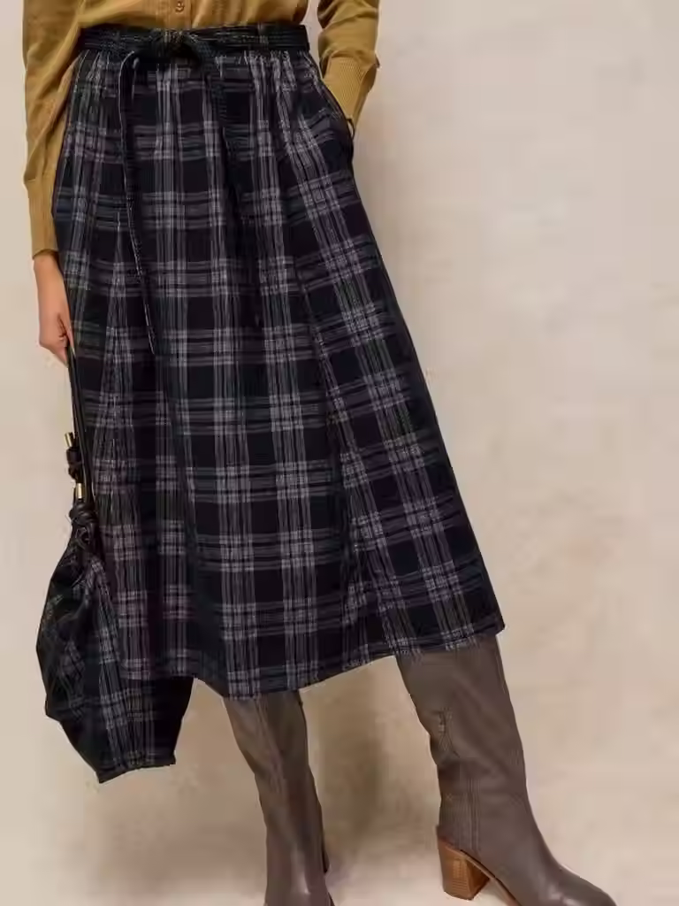 Thumbnail: White Stuff Annika Cord Check Midi Skirt