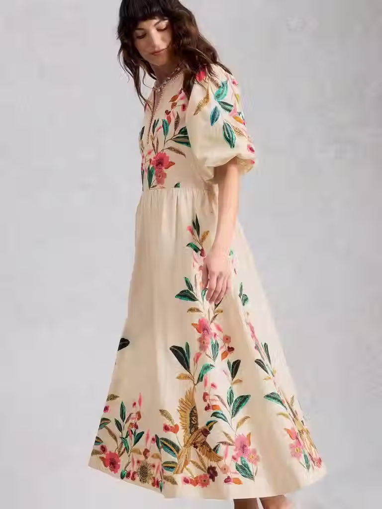 Thumbnail: White Stuff Maeve Embroidered Midi Dress