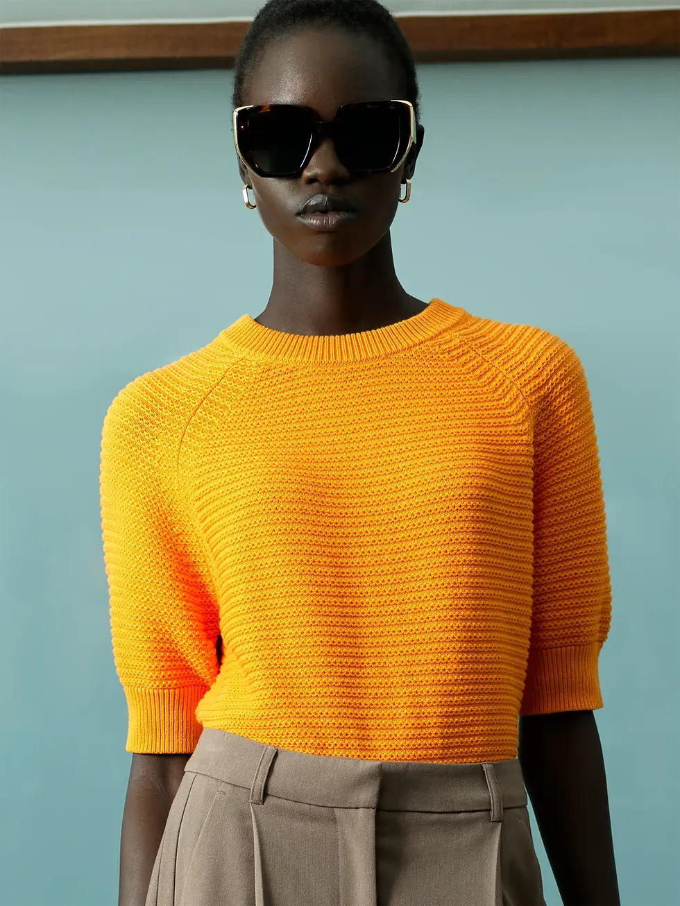 Thumbnail: French Connection Orange Short Sleeve Knit