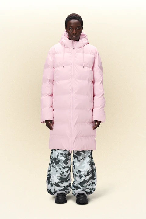 Rains long puffer jacket deals