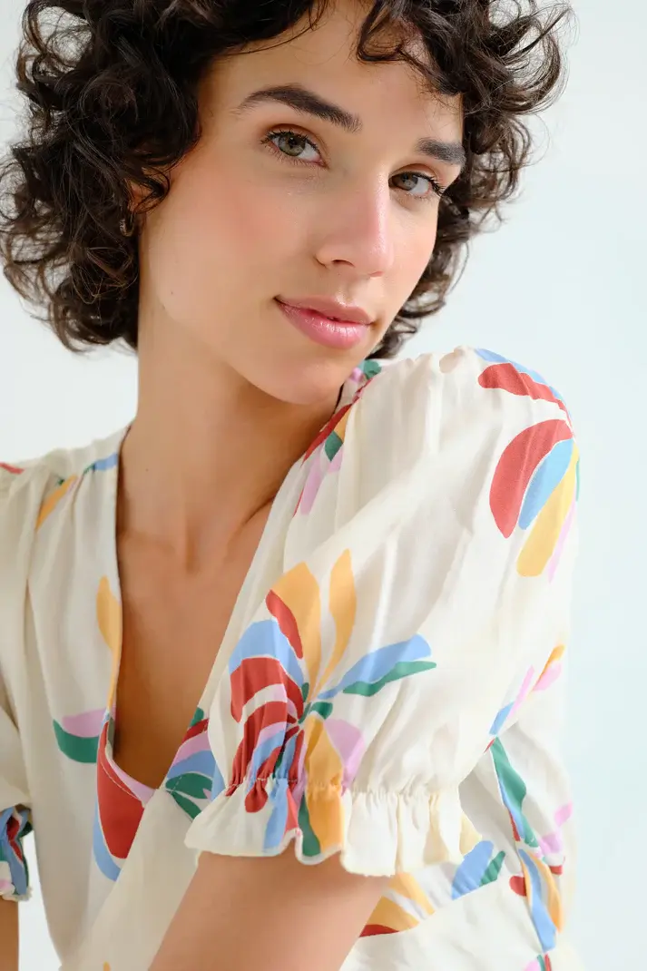 Thumbnail: Compania Fantastica Floral Print Short Dress