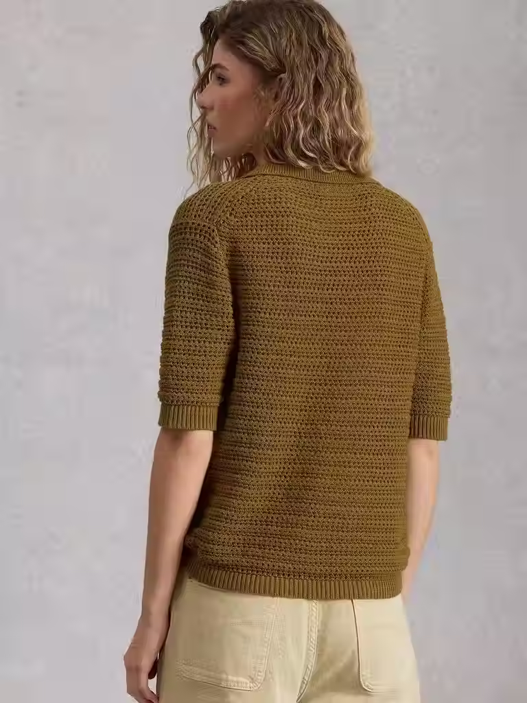 Thumbnail: White stuff Cooper knitted Polo Top