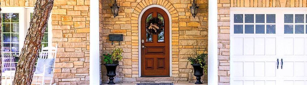 brick home front arched entryway