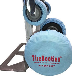 LWT TireBooties on a hand truck