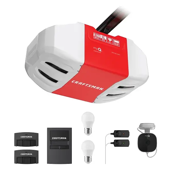 Craftsman garage door opener with remotes and accessories