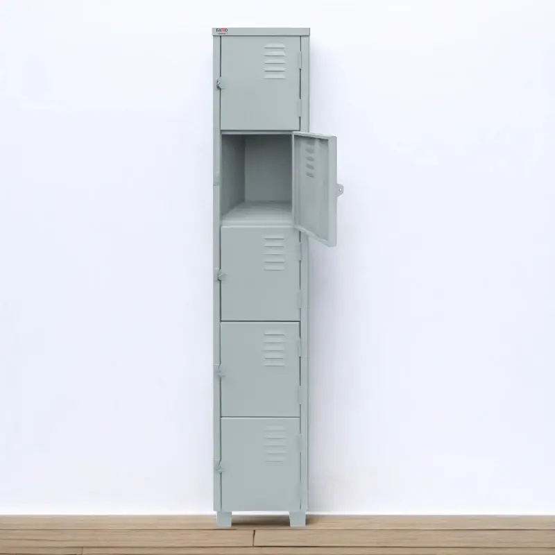 Armário Roupeiro Locker para vestiário 5 portas pequenas smart abertas