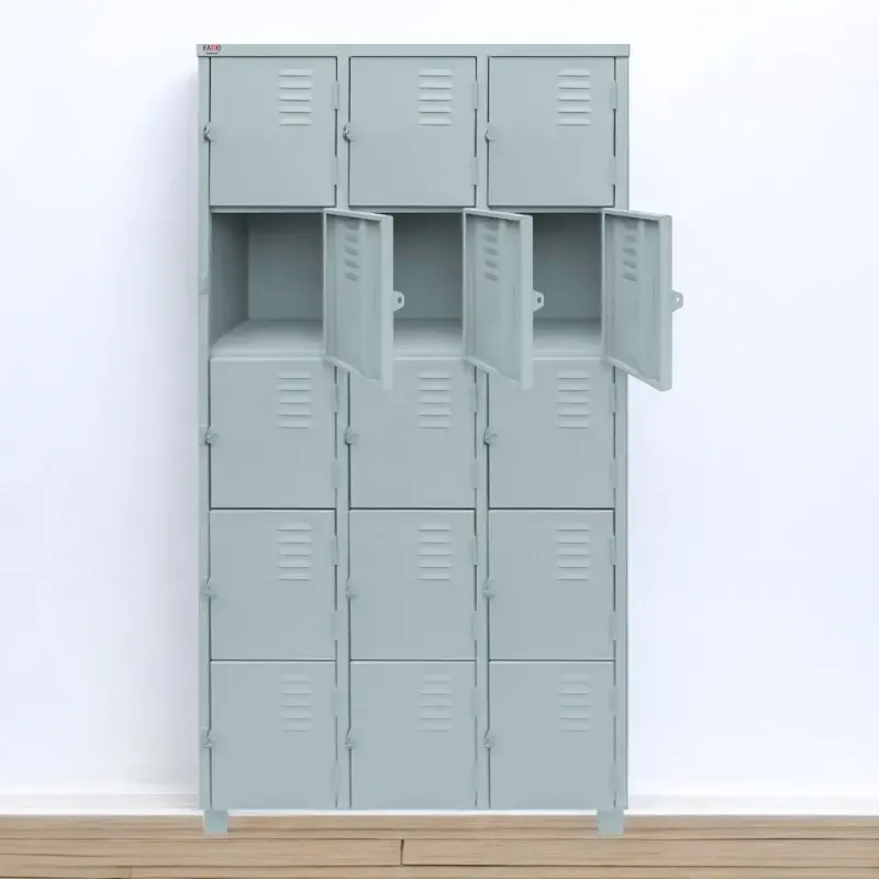 Armário Roupeiro Locker para vestiário 15 portas pequenas smart