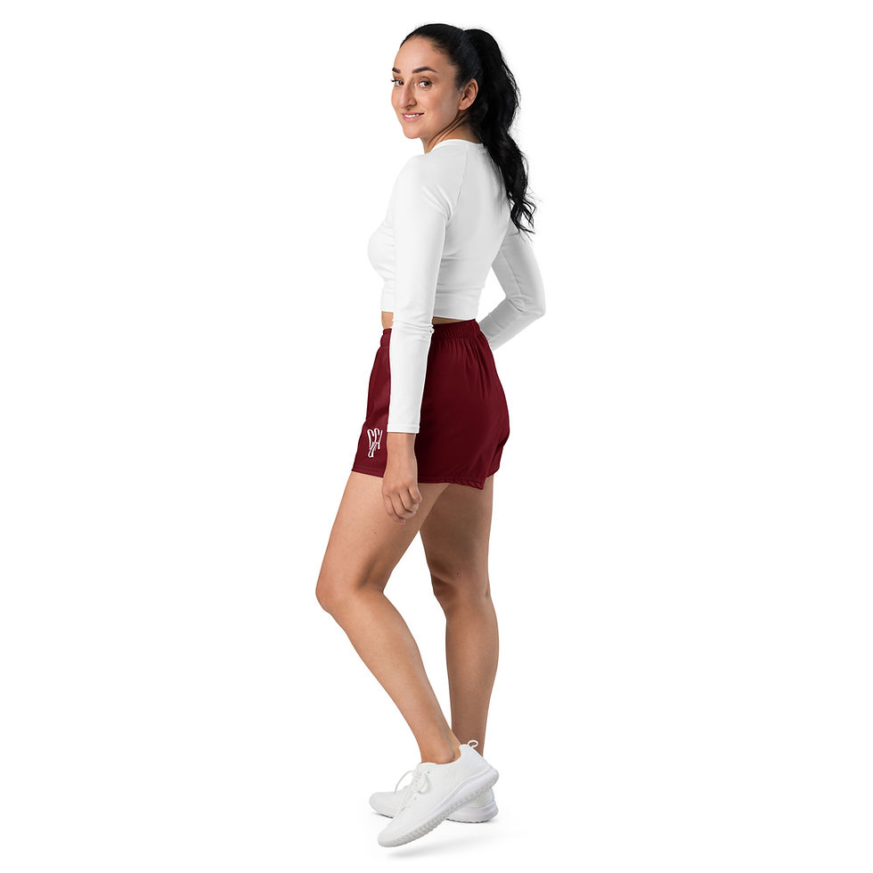 Thumbnail: CGA All-Over Print Unisex Athletic Shorts - Burgundy
