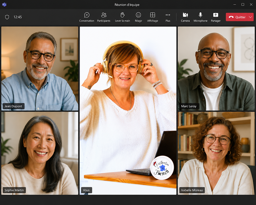 French Students in a group call