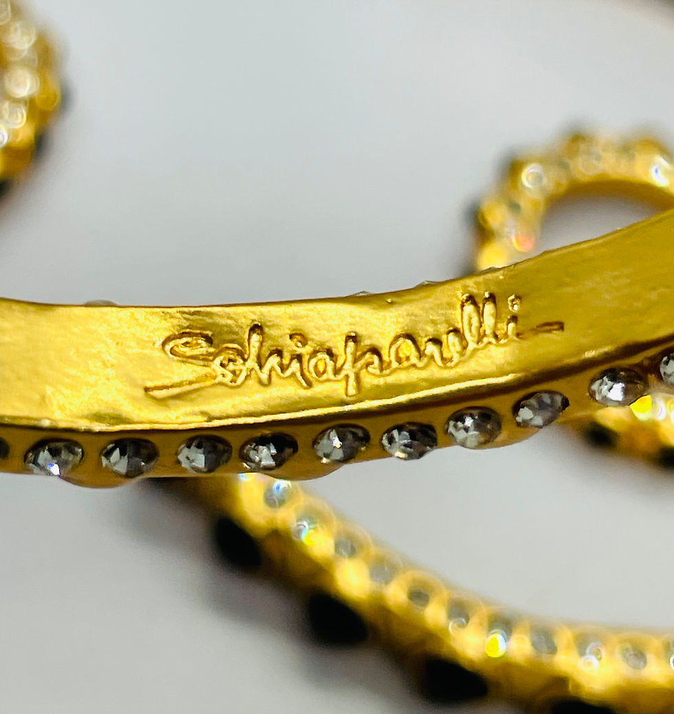 Thumbnail: SCHIAPARELLI Large Ornate Hoop Statement Earrings - Pre owned