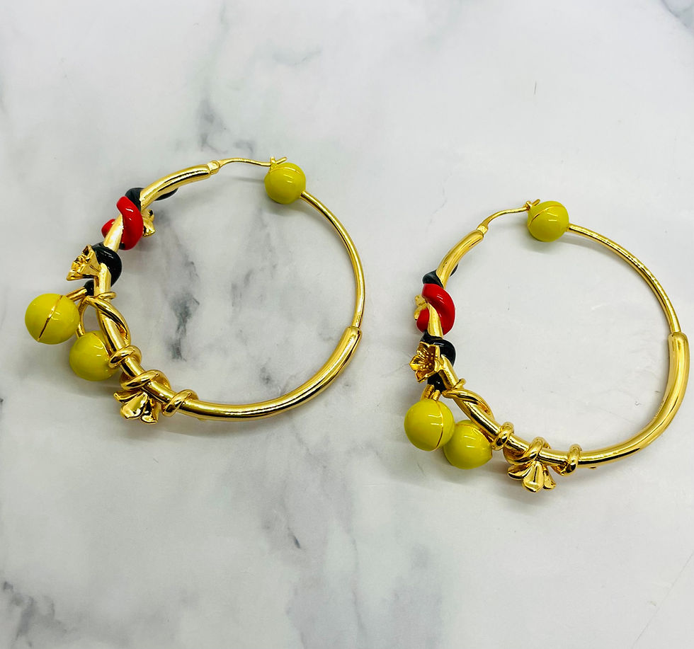 Thumbnail: BOTTEGA VENETA Flower Trim Hoop Earrings - Pre owned