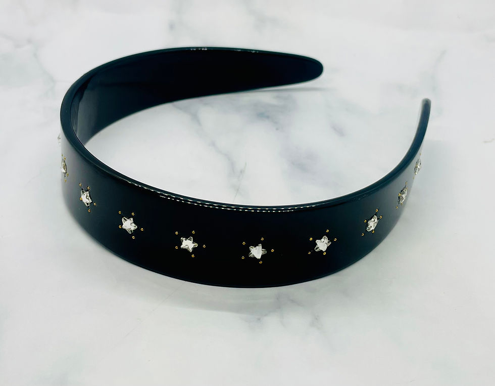 Thumbnail: GUCCI GG Rhinestone Black Tone Hairband - Pre owned