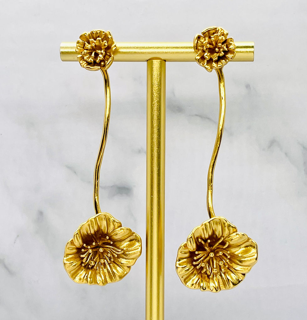 Thumbnail: Goossens Paris Poppy Pendant Earrings