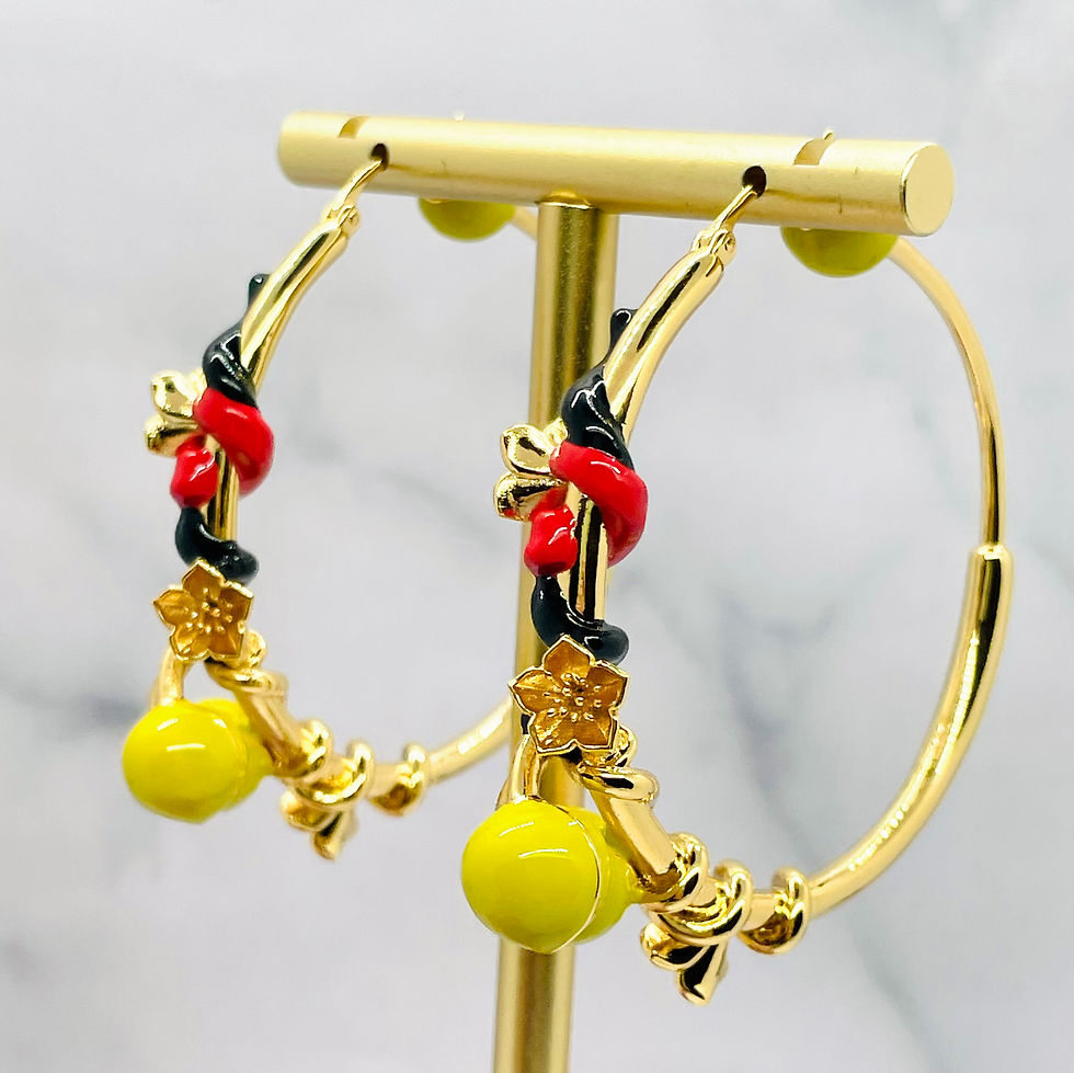 Thumbnail: BOTTEGA VENETA Flower Trim Hoop Earrings - Pre owned