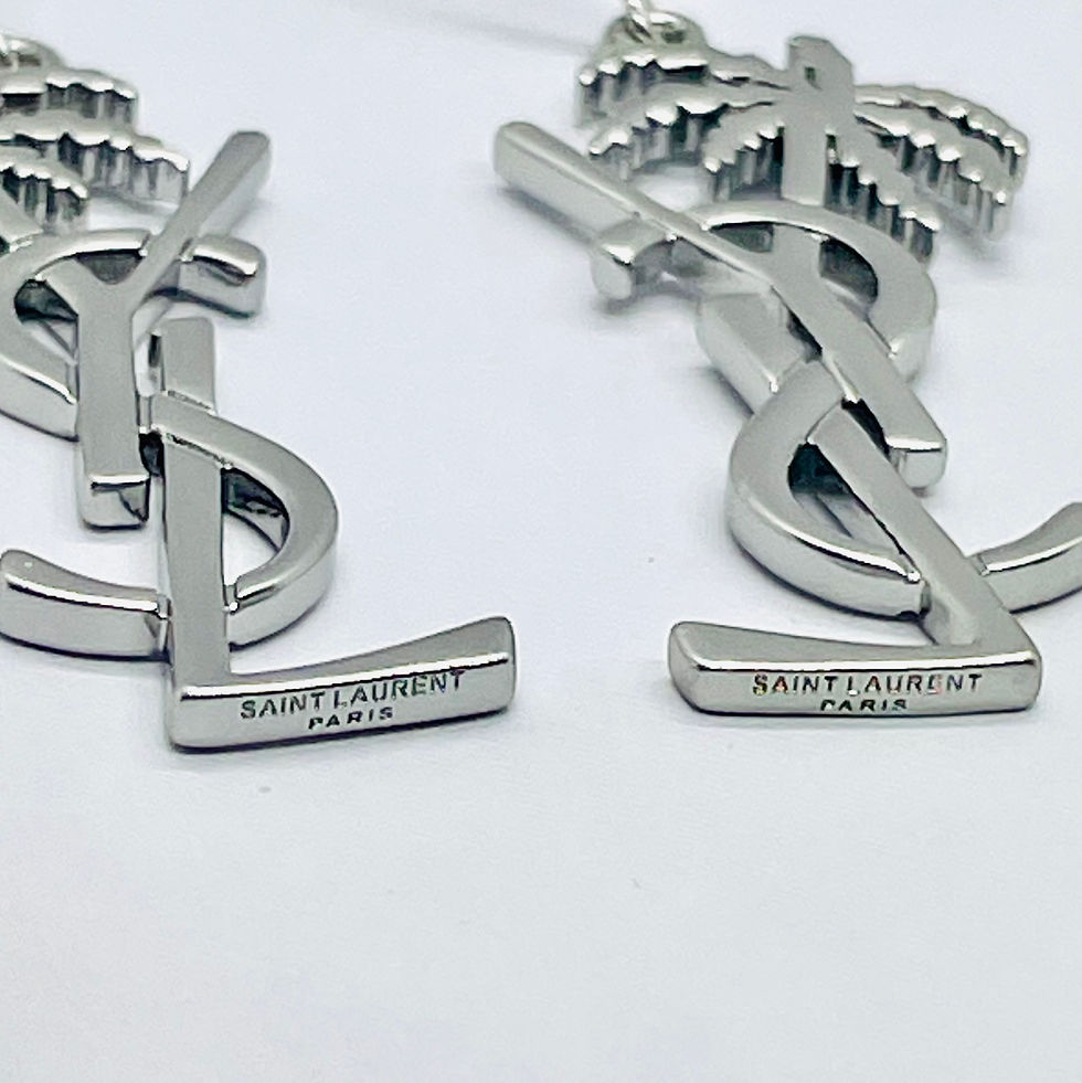 Thumbnail: YSL YVES SAINT LAURENT Silver Palm Tree Earrings - Pre owned
