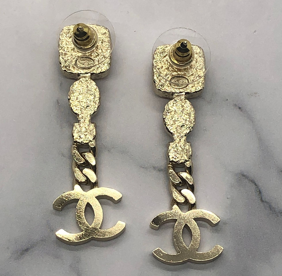 CHANEL CC Rhinestone Pendant Earrings - Pre owned | The CHANEL CC Rhinestone Pendant Earrings - Pre owned | The