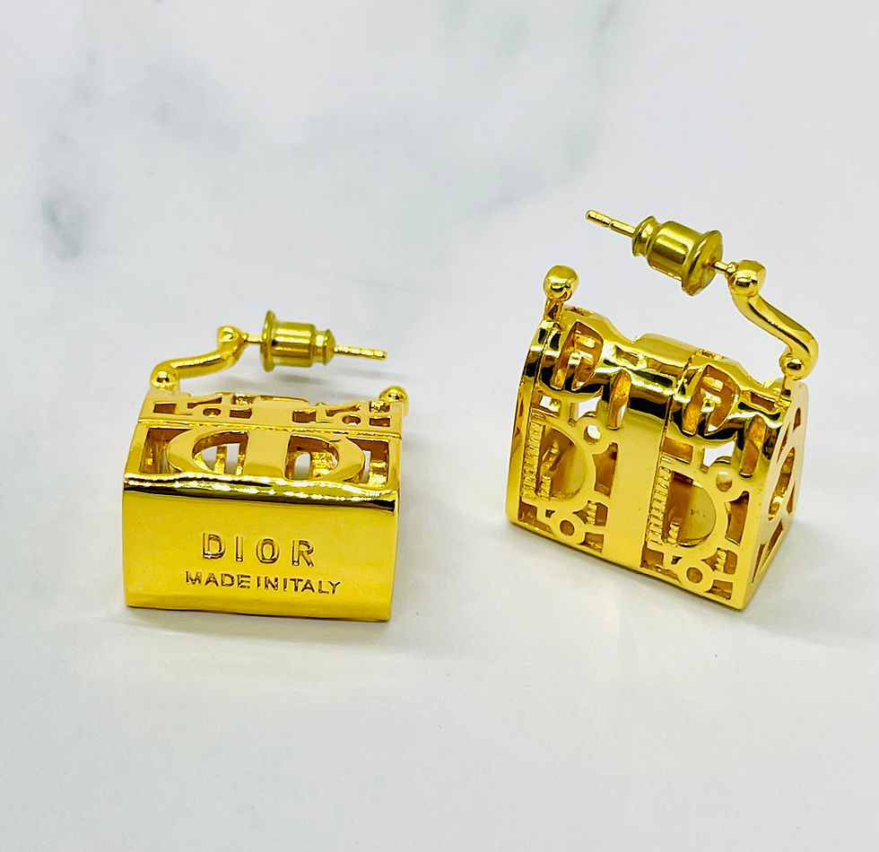 Thumbnail: CHRISTIAN DIOR CD Canage Purse Earrings - Pre owned