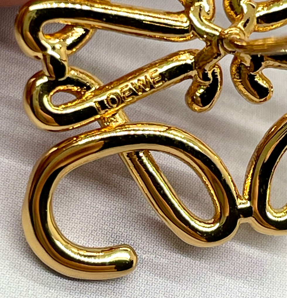 Thumbnail: LOEWE Monogram Gold Stud Earrings - Pre-Owned