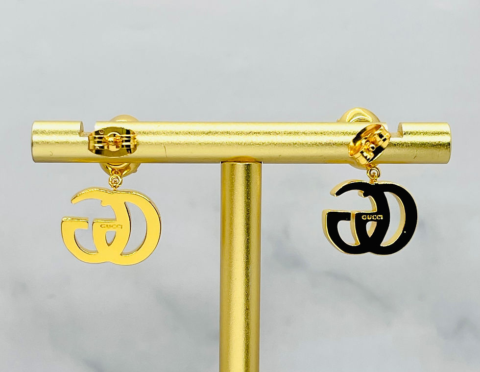 Thumbnail: GUCCI GG Rhinestone Pendant Earrings - Pre-Owned