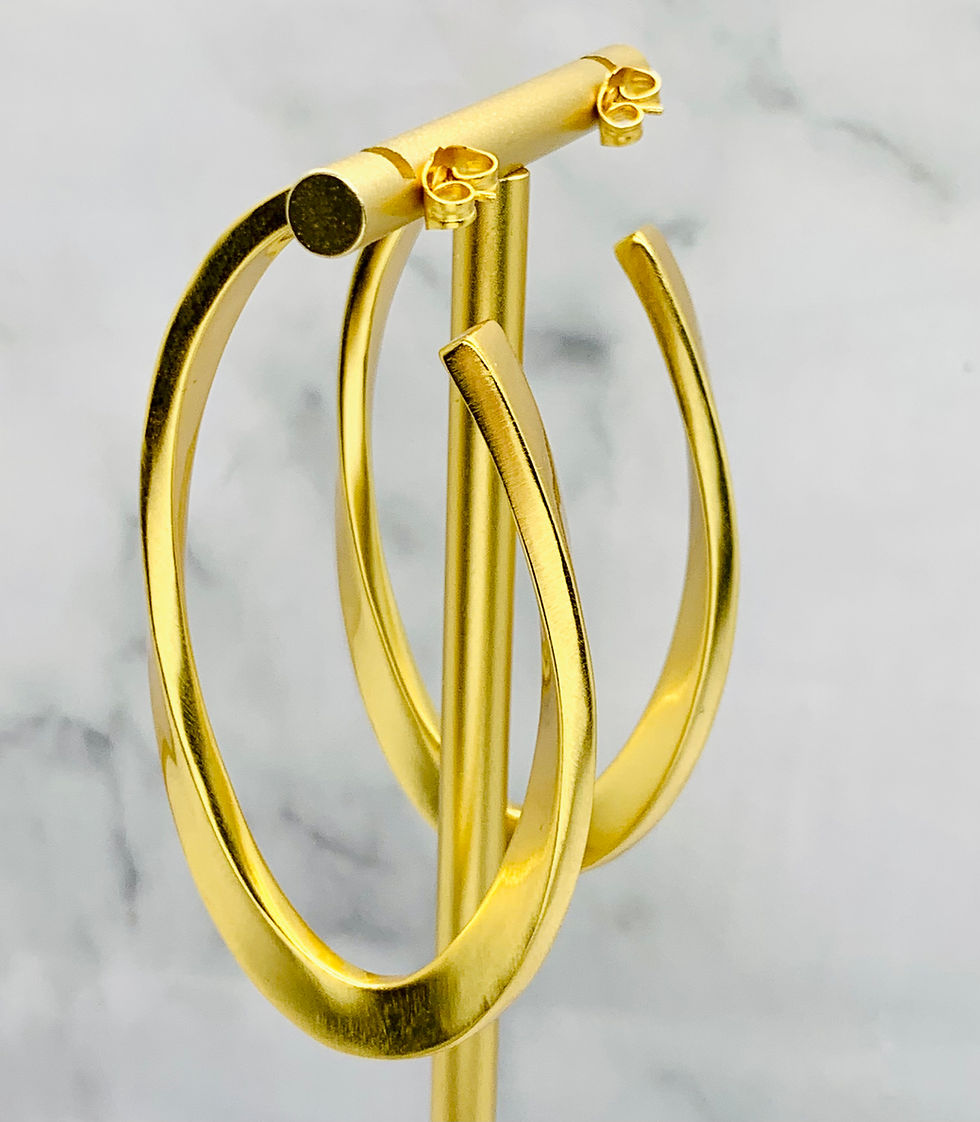Thumbnail: YSL YVES SAINT LAURENT Gold Tone Hoop Earrings - Pre owned