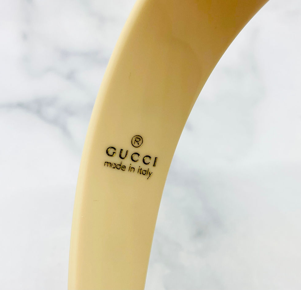 Thumbnail: GUCCI GG Rhinestone Cream Tone Hairband - Pre owned