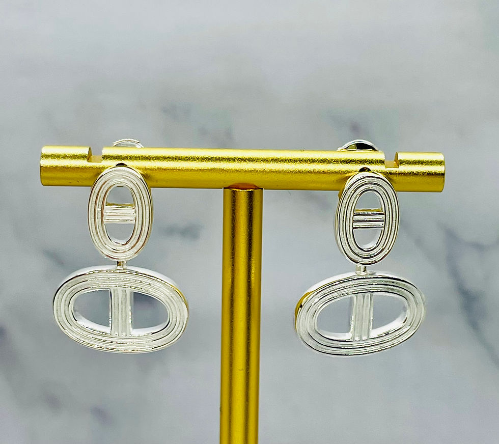Thumbnail: HERMES Silver Tone Pendant Earrings - Pre owned