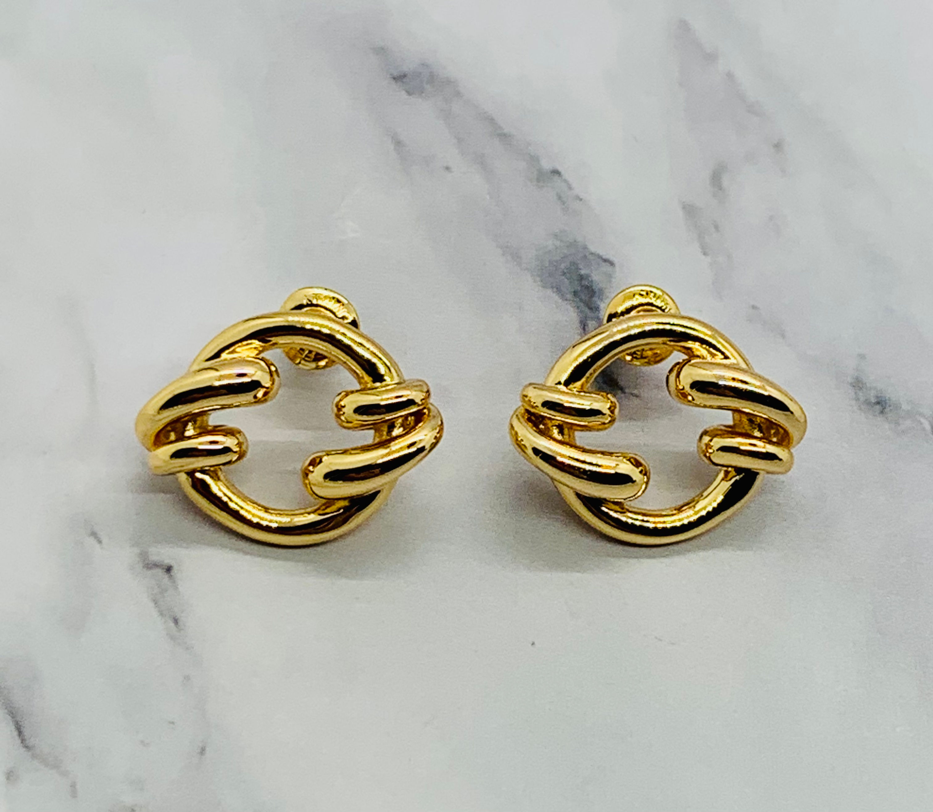 FENDI Filo Gold Tone Earrings - Pre owned