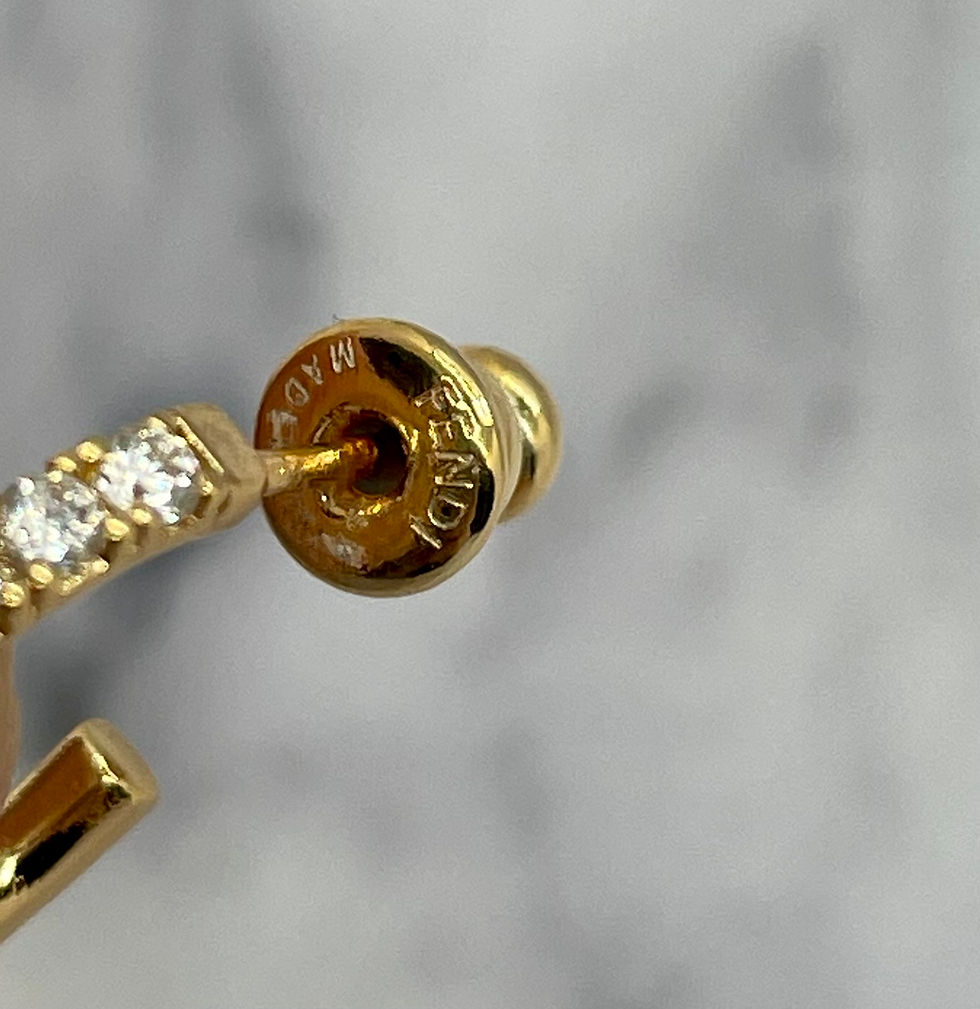 Thumbnail: FENDI FF Rhinestone Hoop Earrings - Pre-Owned