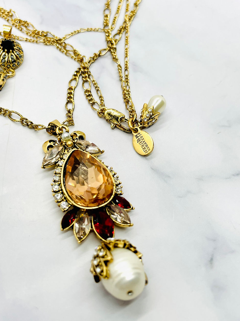 Thumbnail: ALEXANDER MCQUEEN Layered Statement Pendant Necklace - Pre-Owned