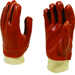 PVC Red Medium Duty Knit Wrist Glove