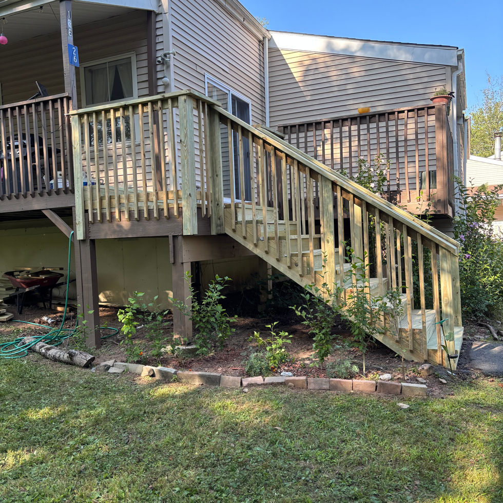 Deck stairs repairs and builds in Orange County NY – custom outdoor deck work by Shaping Houses.