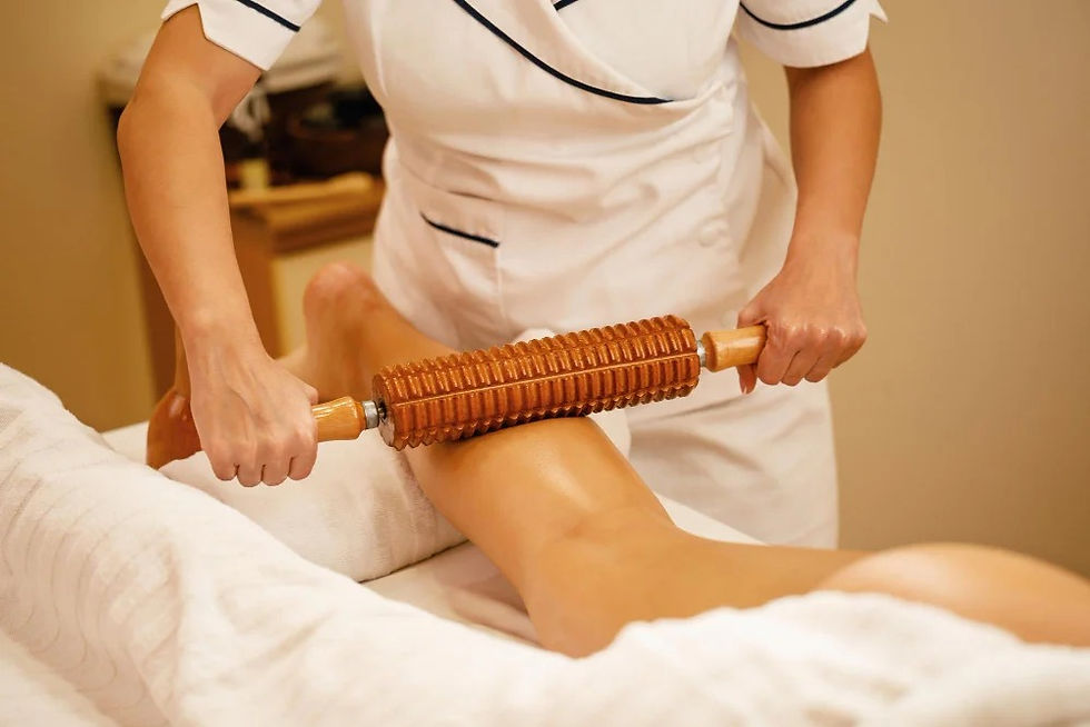 Madero therapy massage at home using wooden massage tools