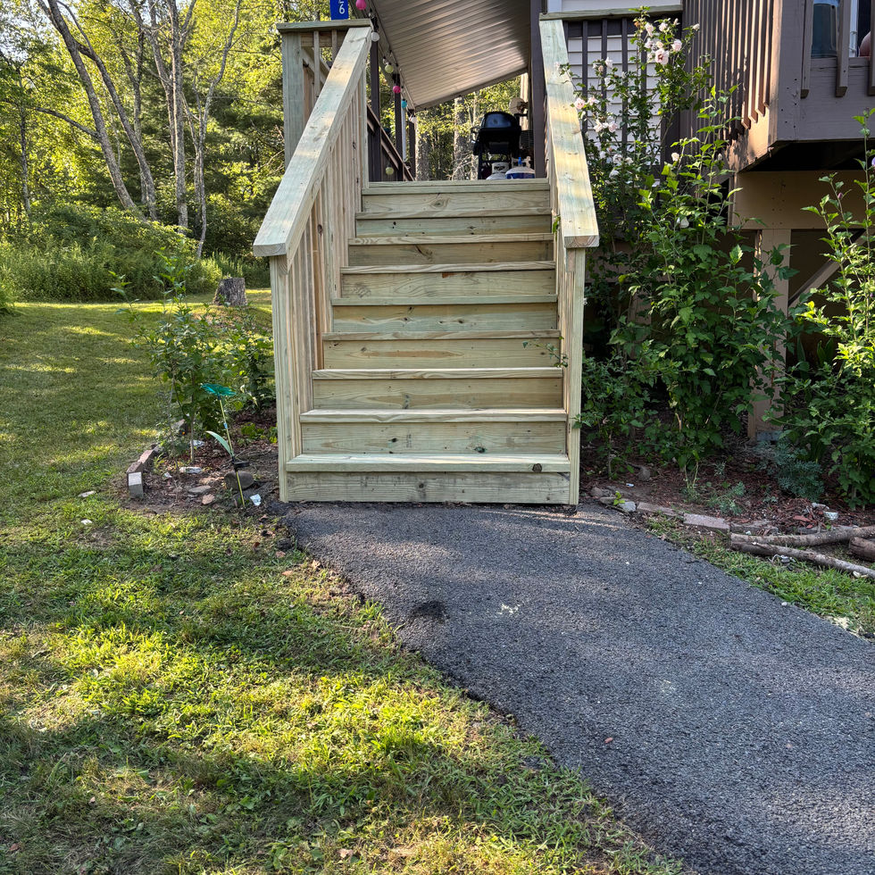 Deck stairs repairs and builds in Orange County NY – custom outdoor deck work by Shaping Houses.