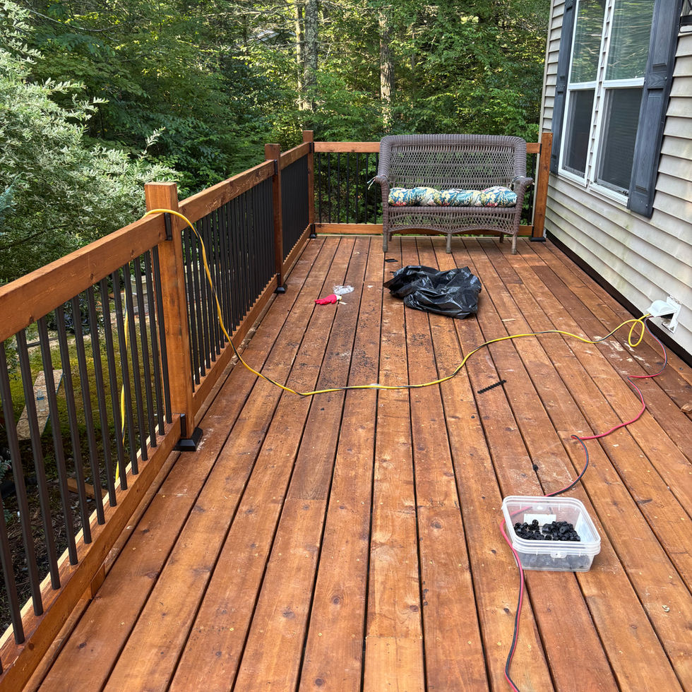 Custom cedar deck with ramp in Orange County NY – outdoor wood deck design by Shaping Houses.