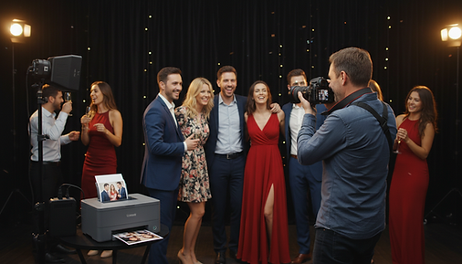 Firefly_Gemini Flash_un photographe en train de prendre en photo des gens sur un évènement