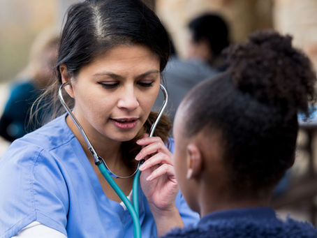 A volunteer doctor on a medical mission.