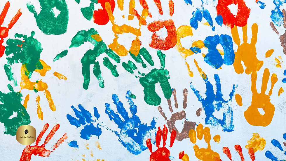 Children handprints.