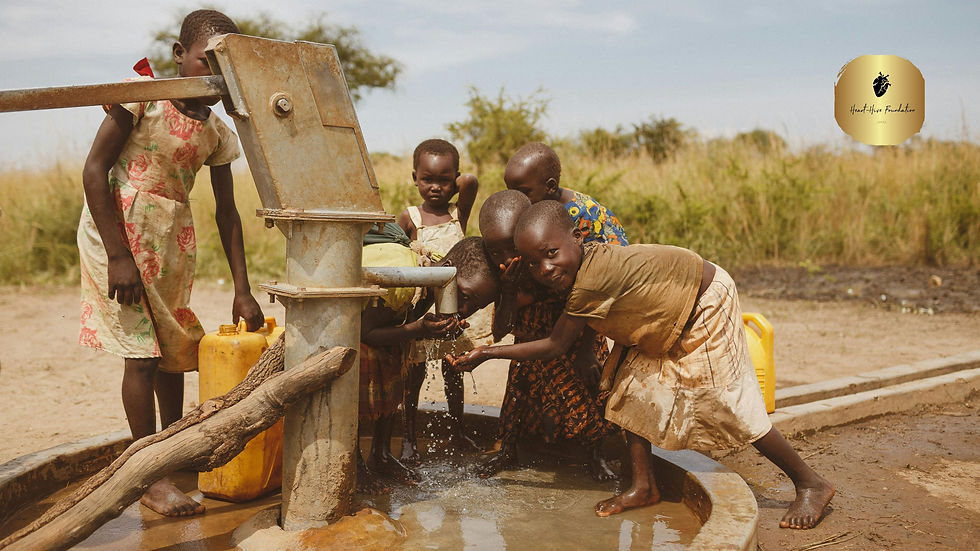 Children Drinking Water from an artesian well.