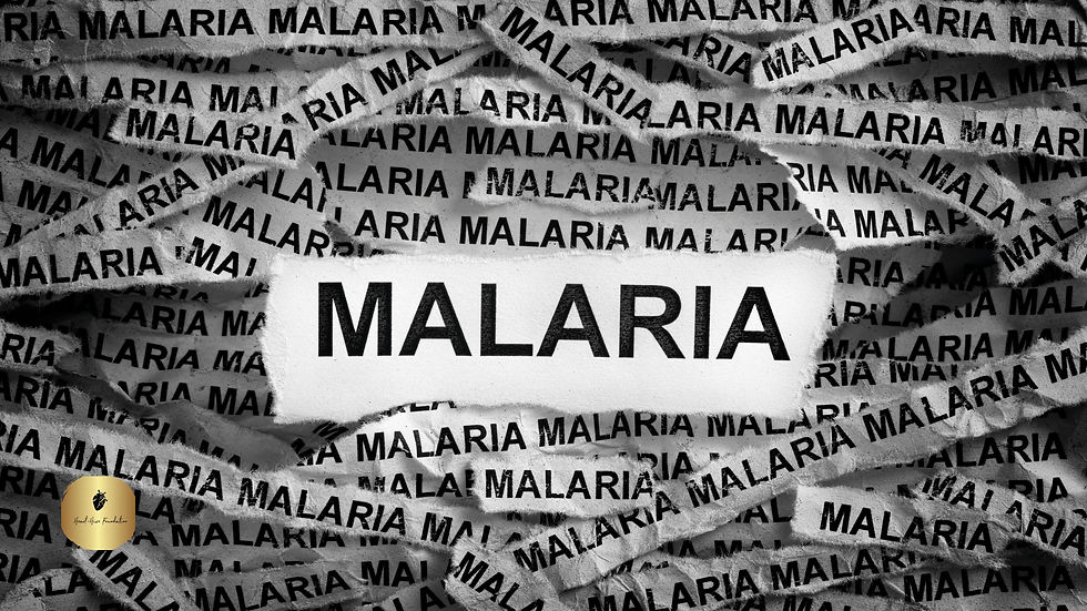 Malaria. Torn pieces of paper with the word Malaria.