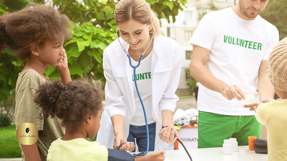 Volunteer Doctor Measuring Children's Blood Pressure.