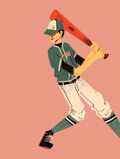 illustration of a guy playing baseball