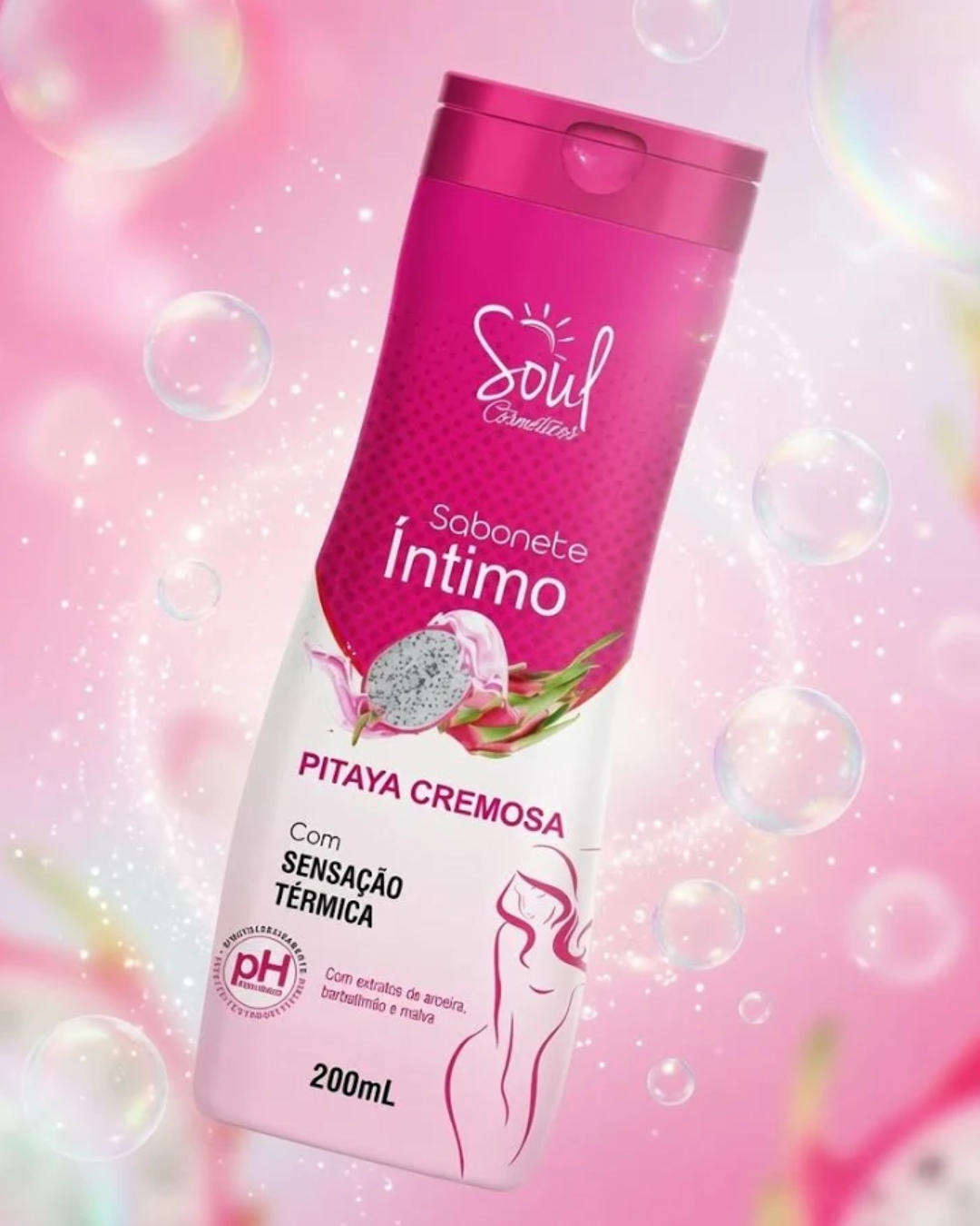 Sabonete Íntimo Pitaya Cremosa 200 ml Soul Cosméticos