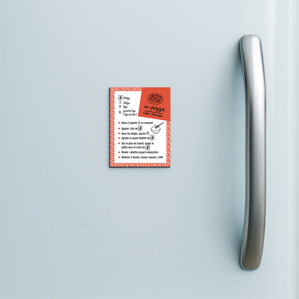 Recette pâte à pizza - aimant déco