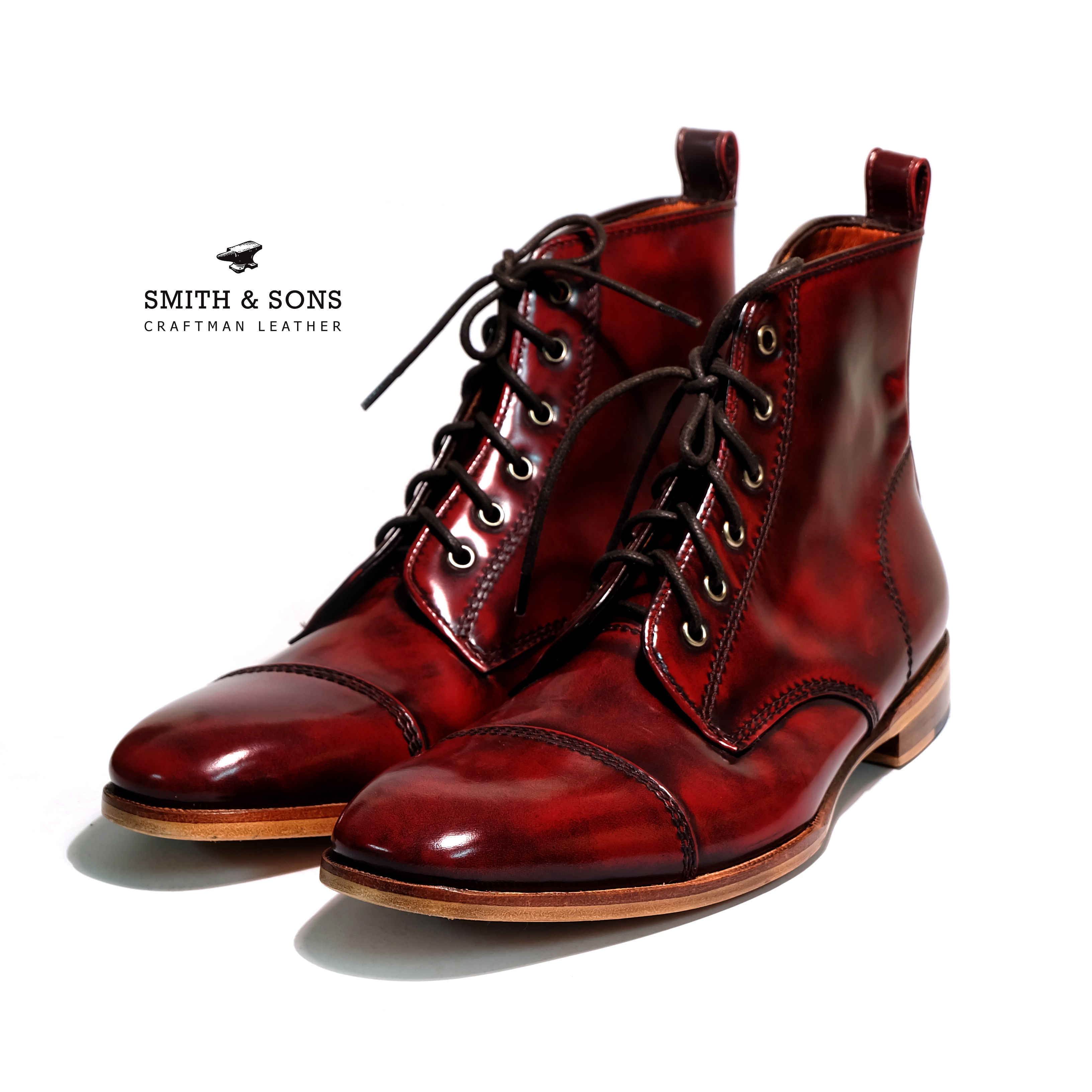 Burgundy Cap Toe Boot