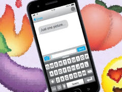 Graphic of mobile phone with "Just one picture' written