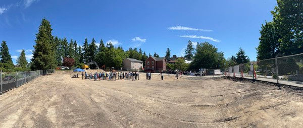 Blank Slate On Groundbreaking Day the site was cleared for the new building construction to begin.