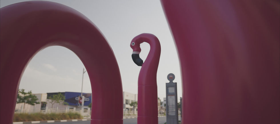 Sculpture "flamingo 2 arches"