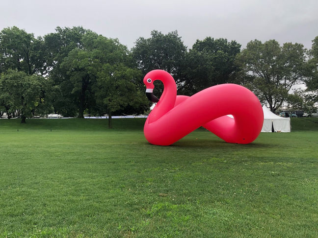 "Flamingo Ground" installed in New York City for Pinknic festival.