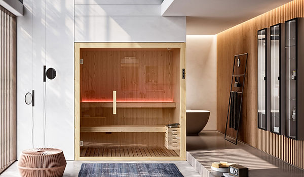 Finnish sauna in a modern bathroom
