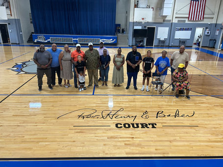 Henry Baker family gathers for court dedication